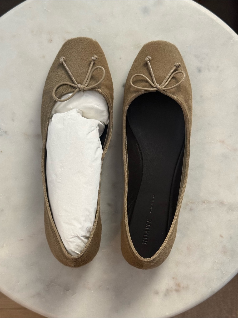 KHAITE Charlotte Ballerina Flats in Barley Haircalf (never worn) - Picture 6 of 9